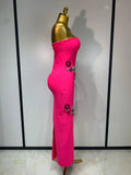 Sexy Fashion Elegant Strapless Beading Bodycon Long Dress Women Club Birthday Evening Party Slim Celebrity Elegangt Dresses