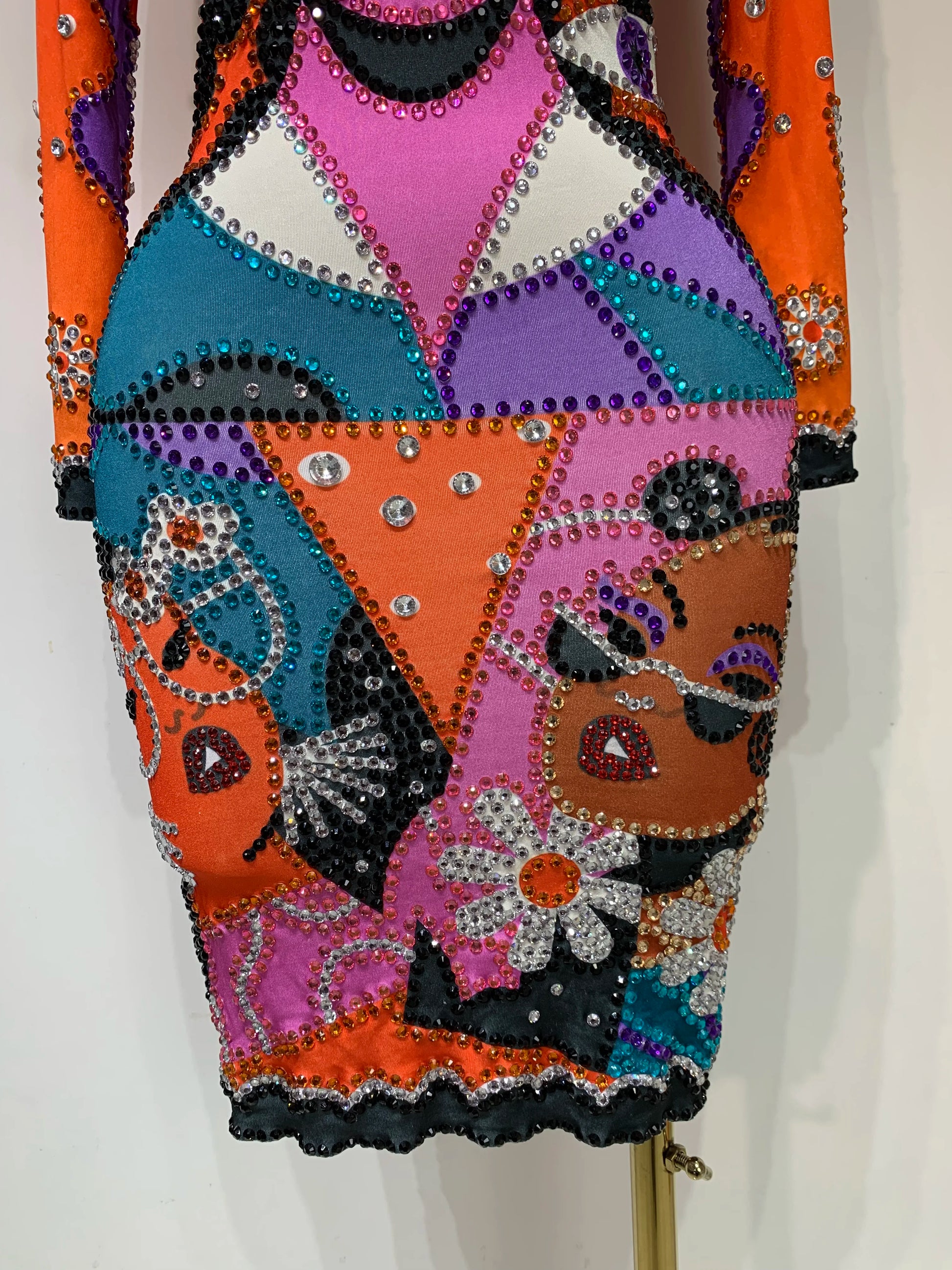 Women Sexy Long Sleeve Cartoon Print Short Dress Nightclub Performance Stage Costume Celebrity Evening Party Birthday Dress