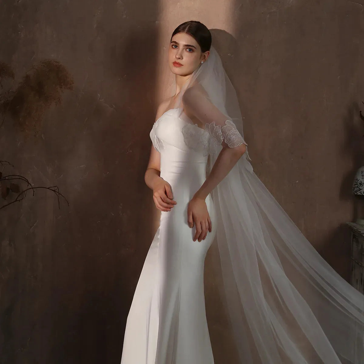 CC Cathedral Veils Women Hair Accessory Wedding Hairwear Bridal Dress