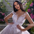 Vintage Princess Ball Gown Wedding Dresses Sweetheart Cap Sleeve Vestido De Novia Lace Appliques Backless Bridal Gowns