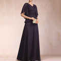 Formal Mother Dresses Customized Elegant A Line Chiffon Evening Gowns Beading V Neck Bride Party Dress robes invitée mariage picture color