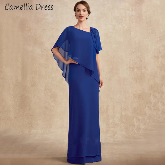 Mother Of The Bride Dress - Graceful Half Sleeves Mother Dresses For Weddings Sheath Formal Gown Beading Zipper Back 2023 Vestidos De Ocasión Formales as picture