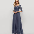 Customized Chiffon A Line Mother of Dresses Elegant Lace Applique Formal Bride Evening Gown vestido invitada boda
