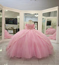 Fluffy Pink Lace Quinceanera Dresses 2025 Masquerade Ball Gown Batas de 15 Quinceañera Debutante Xv Anos Sweet 16 Customized Pink