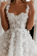 A-line Short Wedding Dresses Spaghetti Straps Sweetheart Above Knee Bridals Gowns Women Back Lace Up vestidos novia