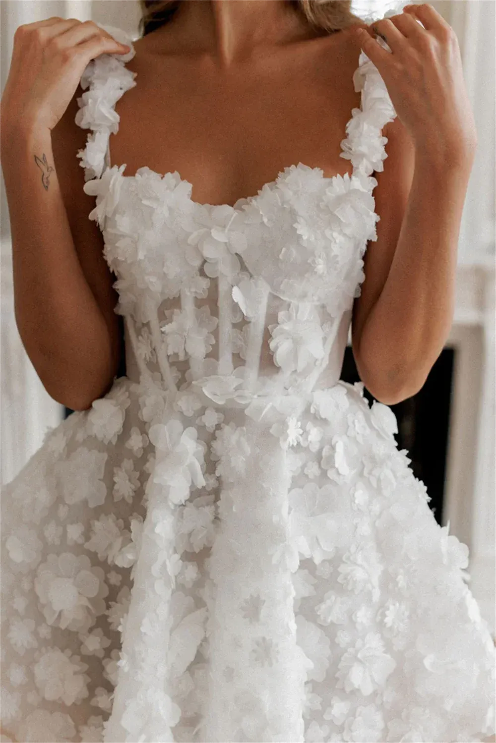 A-line Short Wedding Dresses Spaghetti Straps Sweetheart Above Knee Bridals Gowns Women Back Lace Up vestidos novia
