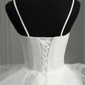 Short Front Long Back Gothic White Wedding Dresses Spaghetti Straps Deep V Neck High-low Bridal Gowns Vestido Custom Color