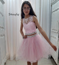 Elegant 2 In1Pink Quinceanera Dresses Detachable Skirt 2025 Beaded Lace Short Vestido De 15 Años Xv Para Pageant Prom Customized