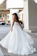 Vintage Pearl Neck Wedding Dresses Simple Pleat Robe Elegant Satin Off Shoulder A-Line Bridal Gowns Sleeveless Bride Dresss
