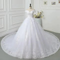 Off The Shoulder Wedding Dress light Appliques Pearls Lace Fashion Wholesale Simple Bride Dress Vestidos De Novia Ivory