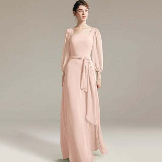 Customized Mother Dresses Simple A Line Bride Party Dress Chiffon Floor Length Occasion Gown Elegant robe invitée mariage picture color