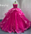 Gorgeous Hot Pink Vestidos De 15 Quinceañera 2025 Charro Appliques Lace Corset Ball Gown Sweet 16 Dress Formal Party Customized Hot Pink