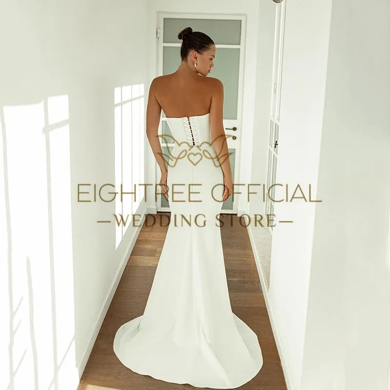 White Mermaid Wedding Dresses Sweetheart Beadings Long Bridal Dress With Shawl Elegant Wedding Prom Gowns Customized