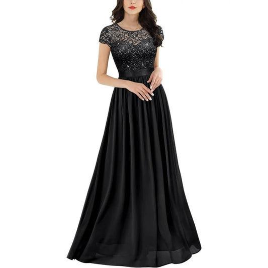 Mother Of The Bride Dress - Formal Custom Elegant Mother of Dresses O Neck Evening Gowns Sequined A Line Bride Party Dress Lace robes invitée mariage