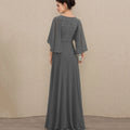 Customized V Neck Mother Dresses A Line Formal Bride Party Dress Lace Floor Length Elegant Occasion Gown robes invitée mariage