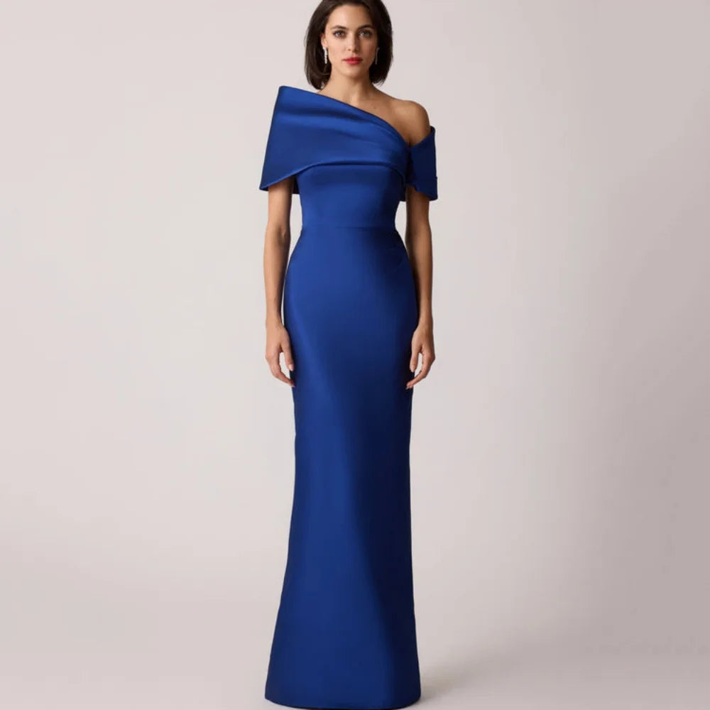 Mother Of The Bride Dress - Customized Elegant Bridal Dress Sheath Off Shoulder Wedding Party Gowns Formal Occasion Satin Mother Dresses For Bride New picture color