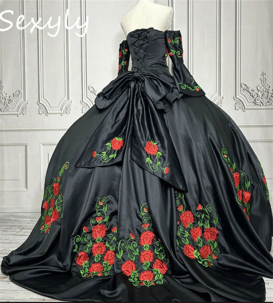 Mexican Theme Vestidos De 15 Quinceañera Dress Charro Embroidery Vestido De Xv Años Birthday Party Gown Para Sweet 16 Customized