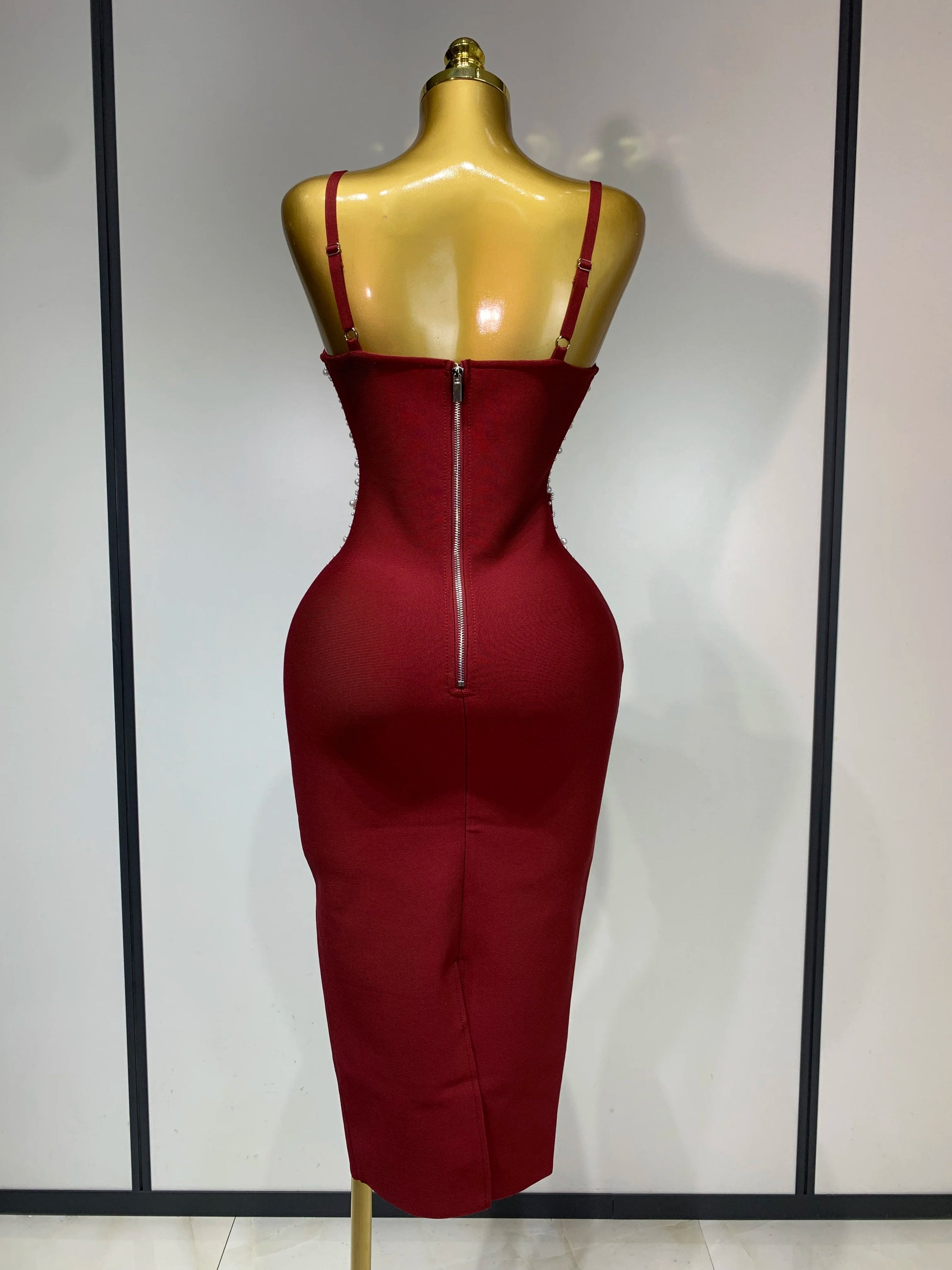 Sexy V-neck Black Red Bodycon Bandage Dress 2025 Women Celebrity Evening Prom Club Elegant Birthday Party Nightclub Dresses