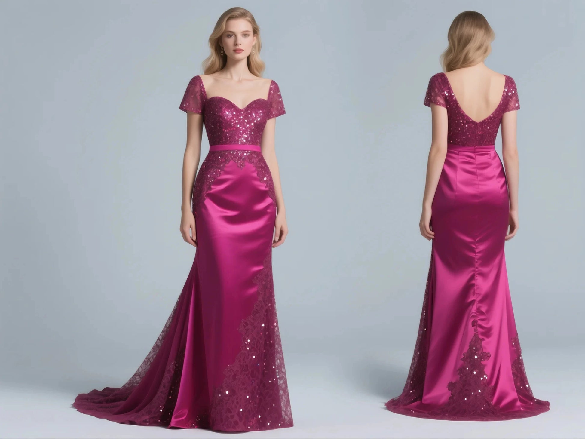 Mother Of The Bride Dress - Elegant Satin Mother of the Bride Dress Short Sleeves Appliques Sequin Luxury Formal Long Evening Gown 2025 Free Customized