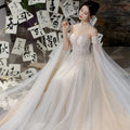 Boho Wedding Dress New French Style With Detachable Cap Luxury Embroidery Zipper With Buttones