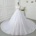 Pretty Off The Shoulder Lace Wedding Dress Wedding Gown Vintage Appliques Beading Bridal Dresses Plus Size Ball Gown Trouwjurk