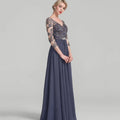 Mother Of The Bride Dress - V Neck Crystal Evening Gowns Elegant A Line Bride Party Dress Lace robes invitée mariage