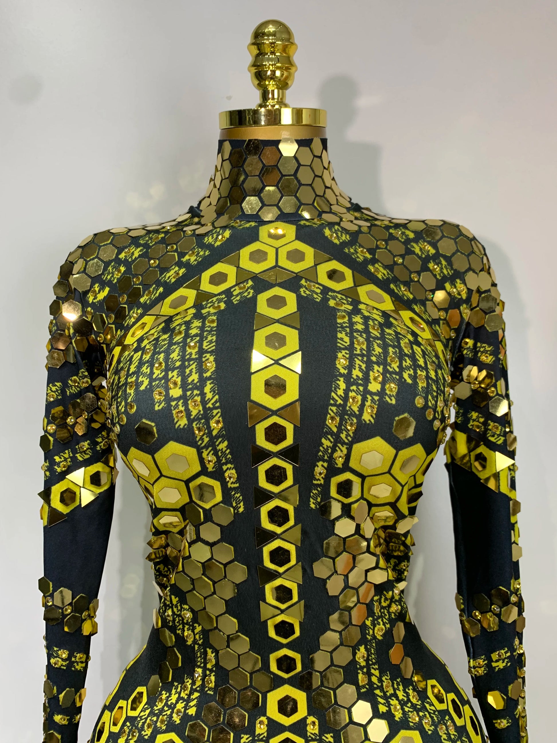 Sexy Shiny Sequins Mirror Spandex Jumpsuit 2025 Women Prom Dancer Singer Costume Evening Birthday Show Performance Stage Outfit