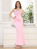 2025 Spring Sexy Women's Hot Diamond Design Bandage Dress Strapless Sleeveless Bodycon Backless Long Dresses Club Party Vestidos