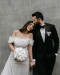 White Glitter Prom Dresses Shiny Sequins Mermaid Wedding Dress Elegant Long Train Off Shoulder Vestidos De Fiesta