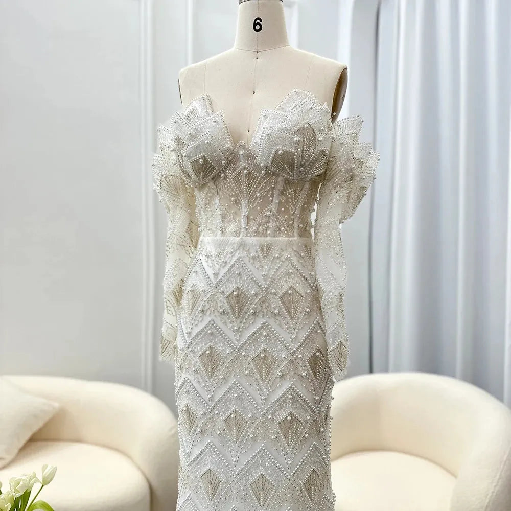 Said Luxury Dubai Mermaid Off Shoulder Evening Dresses for Women Wedding Party Elegant Long Prom Formal Gowns