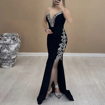 Top Quality Women Shinning Crystal Strapless Off the Shoulder Bodycon Long Bandage Dress Elegant Evening Party Birthday Outfit