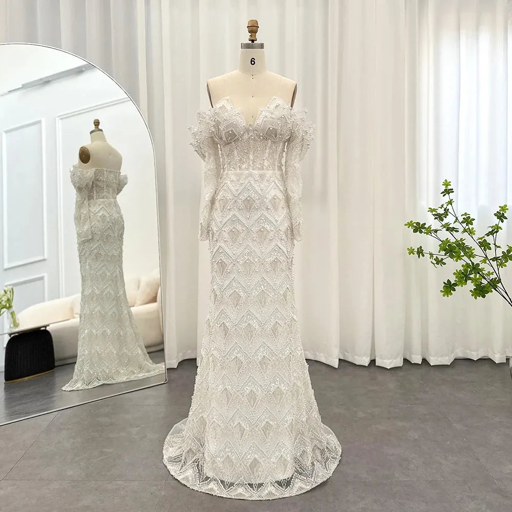 Said Luxury Dubai Mermaid Off Shoulder Evening Dresses for Women Wedding Party Elegant Long Prom Formal Gowns As Picture