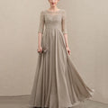 Mother Of The Bride Dress - Customized Elegant Formal Occasion Dress Half Sleeves A Line Lace Wedding Party Gowns Chiffon Mother Dresses New For Bride