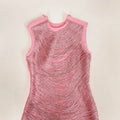 2024 Elegant Women's Tassel Bandage Dress O-neck Sleeveless Bodycon and Knee Dress Celebrity Cocktail Evening Club Party Vestido