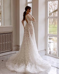 Boho Wedding Dress 3D Delicate Hand-embroidered Laces Leaves Sexy V Neckine Bridal Gowns Bride Evening Party