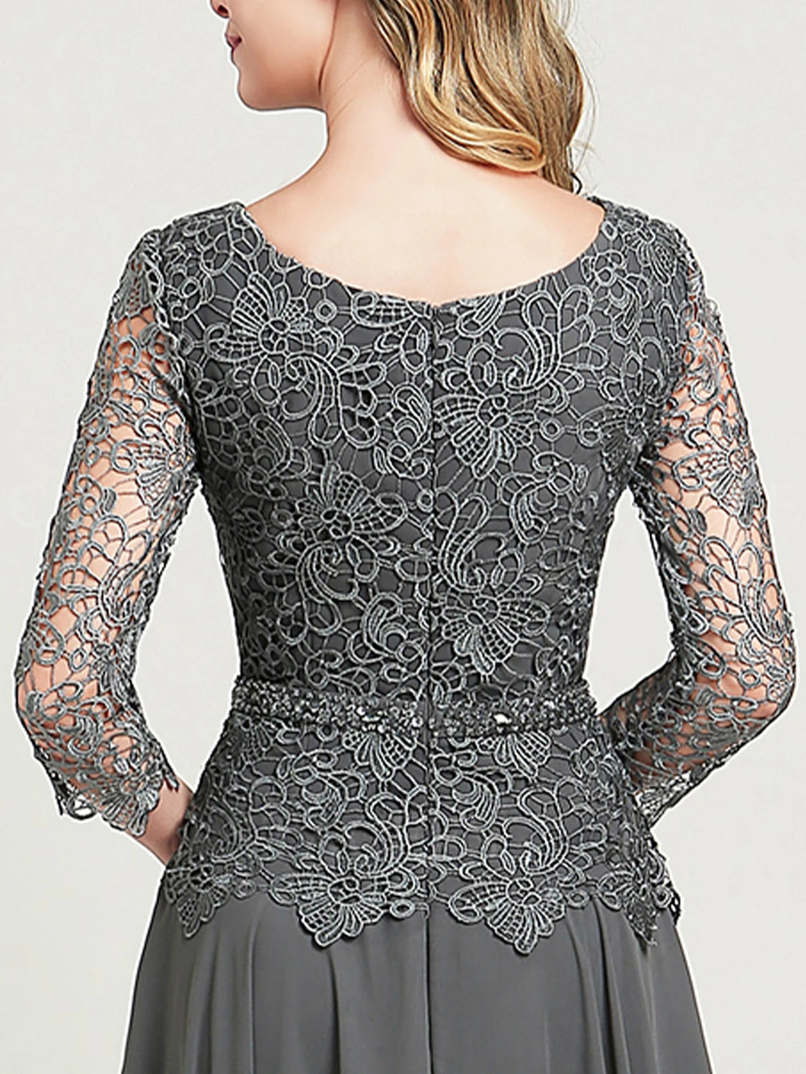 Mother Of The Bride Dress - Elegant A-Line Evening Dress Scoop Neck Chiffon Floor-Length Sequins Lace Beading Mother of the Bride Dress 2025 Free Customized