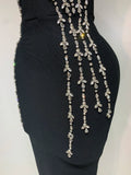 Women Black Red Long Bodycon Bandage Dress 2025 Luxury Rhinestone Evening Party Celebrity Elegant Club Wedding Guest Dresses