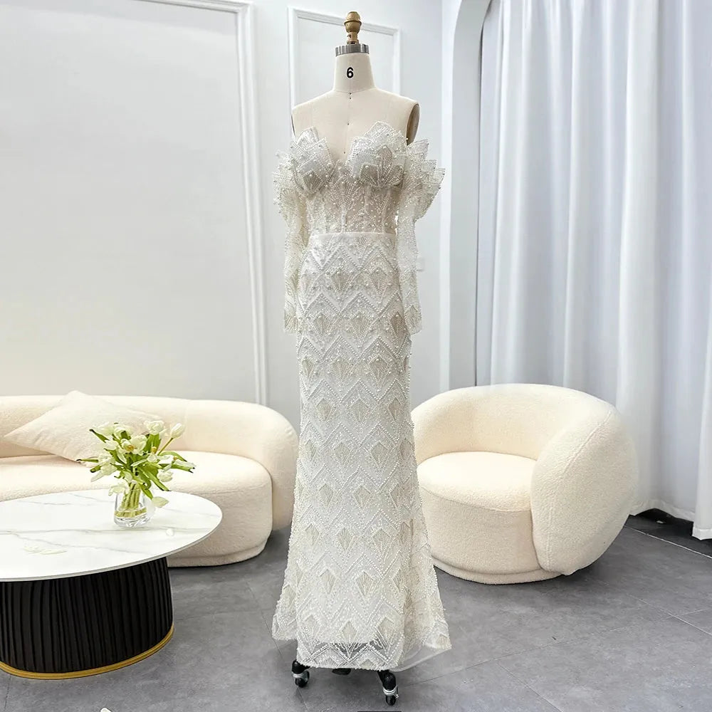 Said Luxury Dubai Mermaid Off Shoulder Evening Dresses for Women Wedding Party Elegant Long Prom Formal Gowns