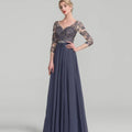 Mother Of The Bride Dress - V Neck Crystal Evening Gowns Elegant A Line Bride Party Dress Lace robes invitée mariage