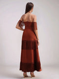 Elegant Bandage Tassels Dress Women Sexy Halter Backless Sleeveless Hollow Out Vestidos Female 2025 Fashion Evening Party Robe
