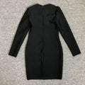 2024 Elegant Women'S Patchwork Bandage Dress Strapless Long Sleeved Bodycon Belt Design Mini Dress Cocktail Party Vestidos
