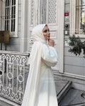 Elegant Muslim Wedding Dresses Long Sleeves Bride Dress with Cape Robe De Mariée Dubai Formal Prom Party Gowns Customized
