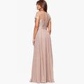 Customized Mother Dresses Short Sleeves A Line Formal Gowns Lace Sequined Bride Party Dress Chiffon robes invitée mariage