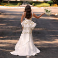 White Mermaid Wedding Dresses O-Neck Backless Sleeveless Bride Dress 2025 Boho Beach Wedding Prom Gowns Custom Size
