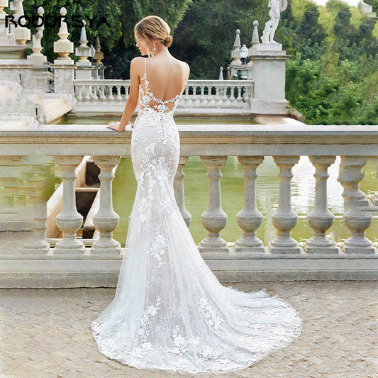 Sweetheart Long Sleeve Wedding Dresses For Women Illusion Lace Up Back Vestidos De Novia Elegant Tulle A-line