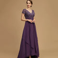 Mother Of The Bride Dress - Evening Gowns V Neck A Line Elegant Bride Party Dress Lace Short Sleeve robes invitée mariage
