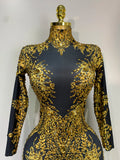 Sparkly Rhinestones Jumpsuit Fashion Sexy Stretch Dance Costume Nightclub Bodysuit Birthday Outfit Evening Party Leggings