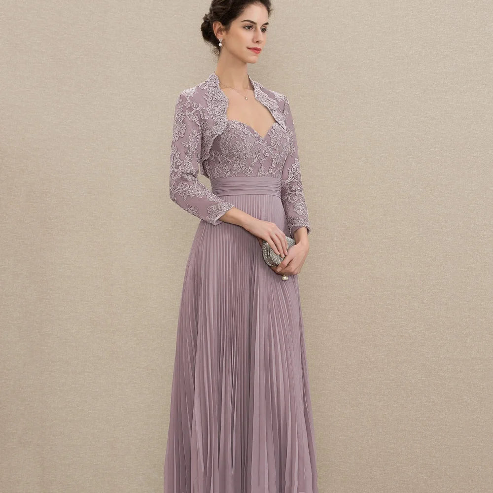 Mother Of The Bride Dress - Customized Elegant Chiffon Bridal Dress A Line Sweetheart Wedding Party Gowns Formal Occasion Applique Mother Dresses For Bride