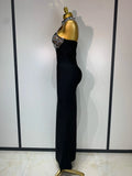 Women Fashion Sexy Sleeveless Mesh Patchwork Bandage Dress 2025 Celebrity Elegant Party Evening Birthday Dress Streetwear