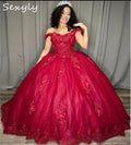 Sparkly Red Quinceanera Dresses 2025 With 3D Florals Vestido 15 Quinceañeras Anos Lace Up Beaded Birthday Dress Customized